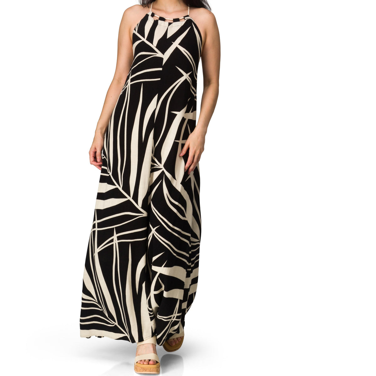 Reef Tori Linen Maxi Dress - Black