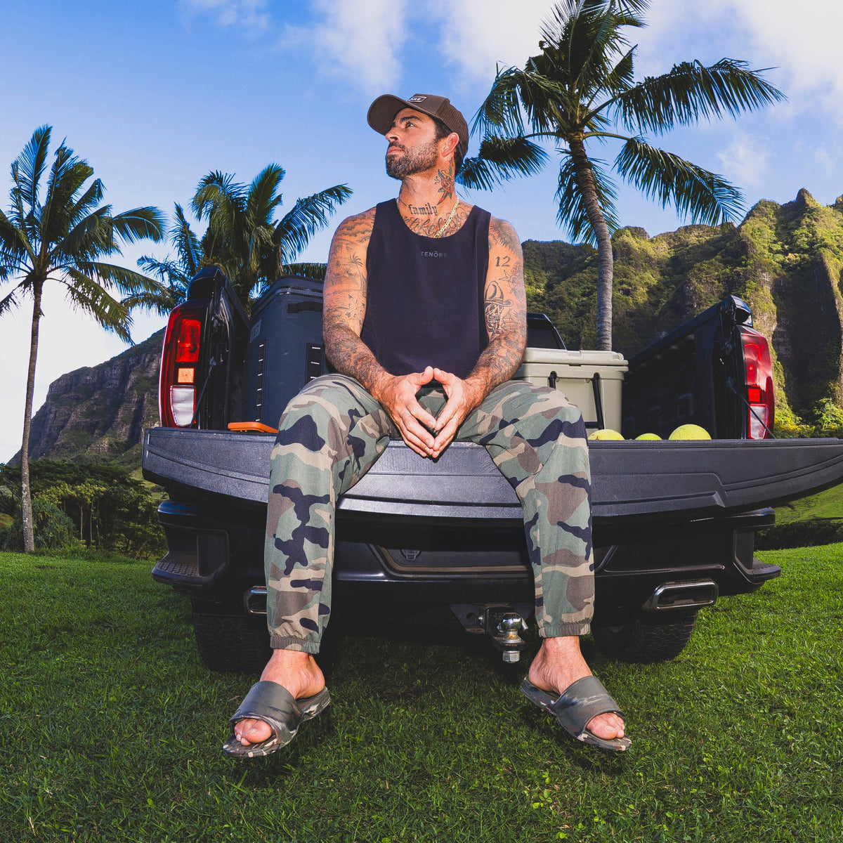 Reef Fanning Slide H2O - Camo Marble