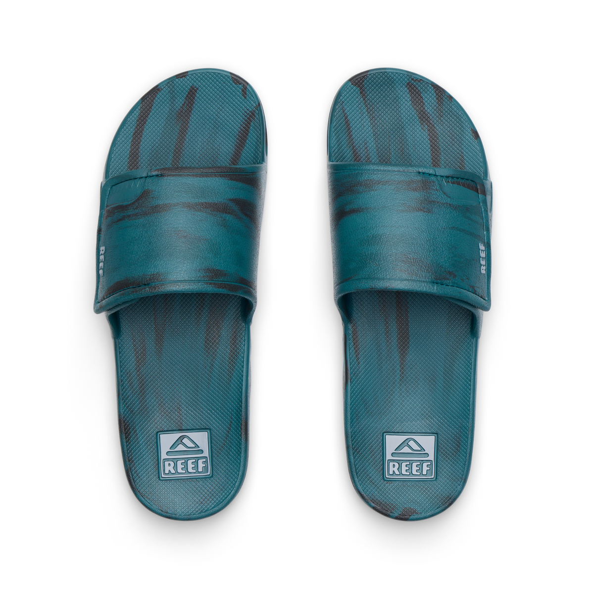 Reef Fanning Slide H2O - Deep Teal Marble