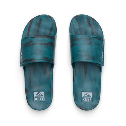 Reef Fanning Slide H2O - Deep Teal Marble