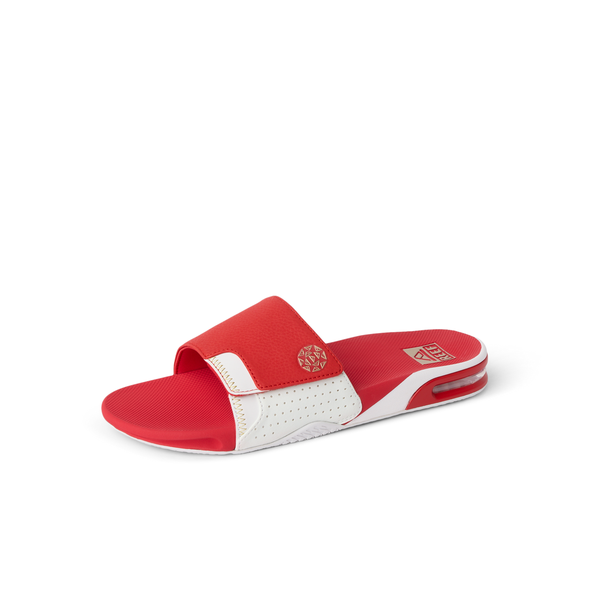 Reef Fanning Slide - Red/White/Gold