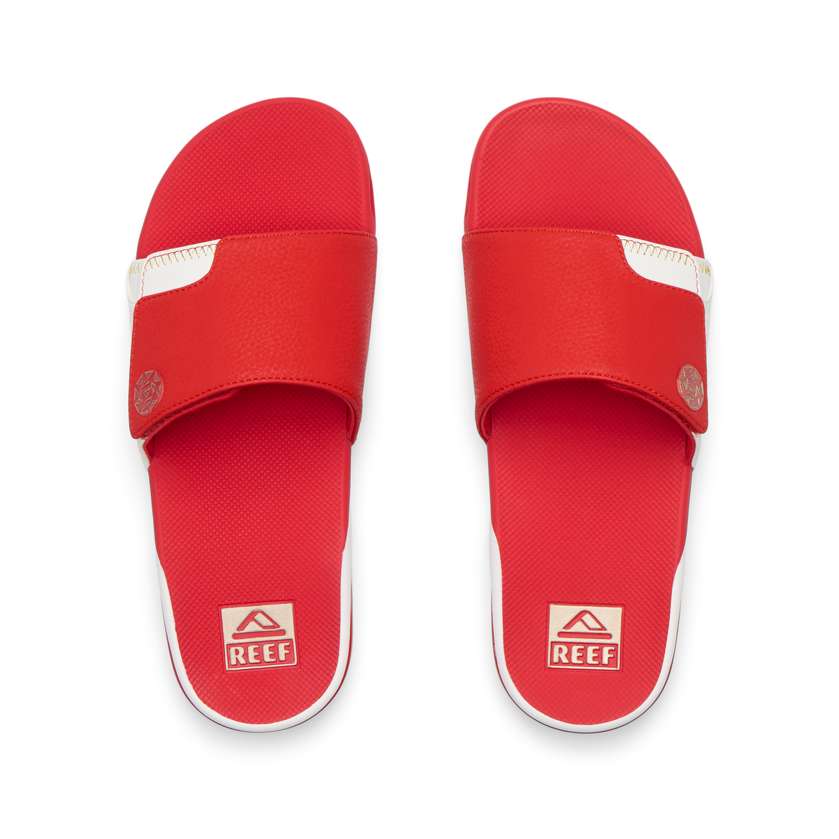 Reef Fanning Slide - Red/White/Gold