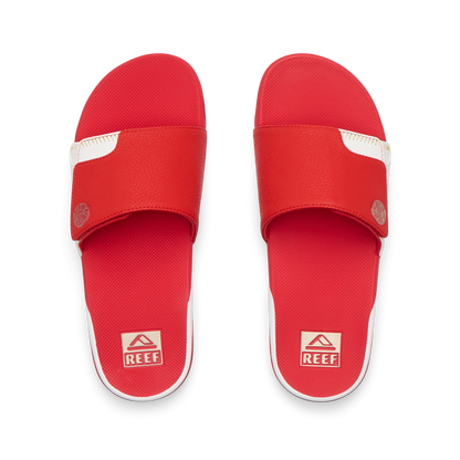 Reef Fanning Slide - Red/White/Gold