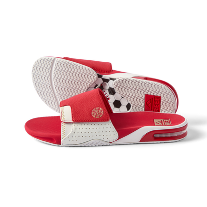 Reef Fanning Slide - Red/White/Gold