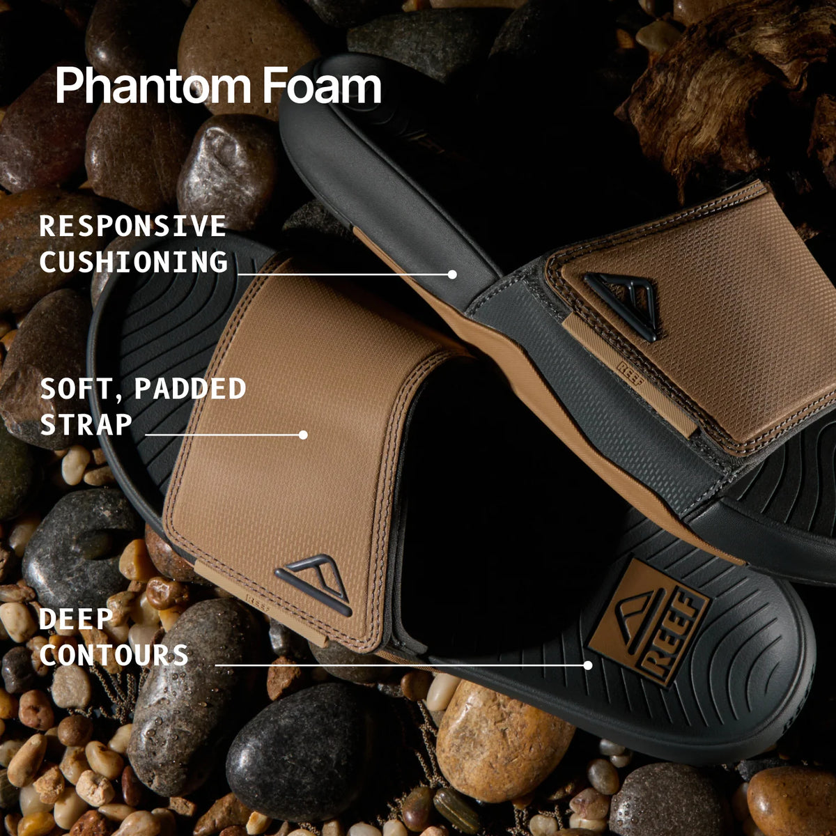 Reef Phantom Slab - Black/Tan