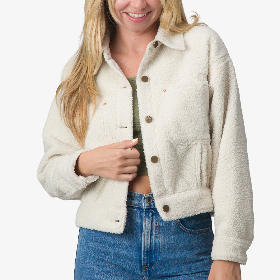 Reef Sammie Sherpa Jacket - Cream